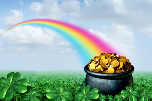 Pot of gold at the end of the rainbow
