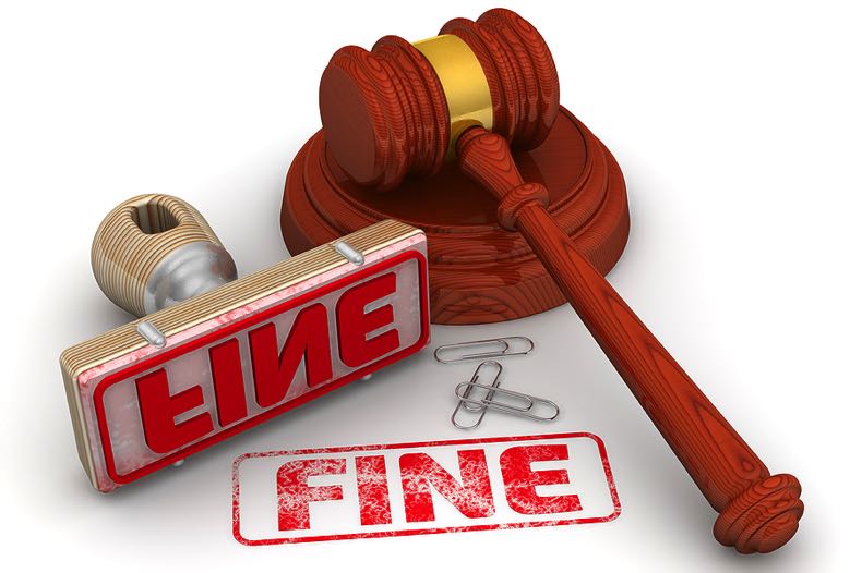 Fine with judge's gavel