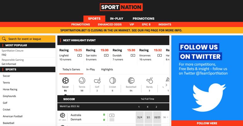 SportNation home page